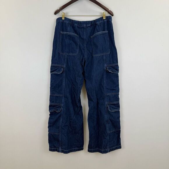 Hudson Drawstring Parachute Wide Leg Cargo Pant  LARGE 📥 - Picture 7 of 10